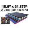 5S Supplies Tool Box Foam Insert 2 Color 18.5in x 31.875in Blue Top / Yellow Bottom TSF-1831-BLUY